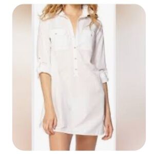 Lilly Pulitzer White Linen Button-Front Tunic Coverup